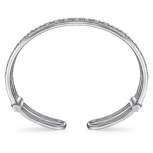 BG4331-65W45JJ  Gabriel & Co. 18K White Gold Multi Row Textured Diamond Bangle