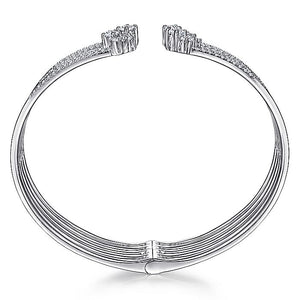 BG4365-65W84JJ  Gabriel & Co. 18K White Gold Multi Row Textured Diamond Bangle