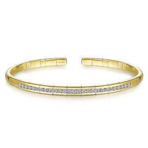 BG4370-65Y45JJ  Gabriel & Co. 18K White Gold Multi Row Textured Diamond Bangle