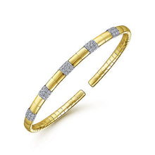 Load image into Gallery viewer, BG4377-65M45JJ  Gabriel &amp; Co. 18K White Gold Multi Row Textured Diamond Bangle