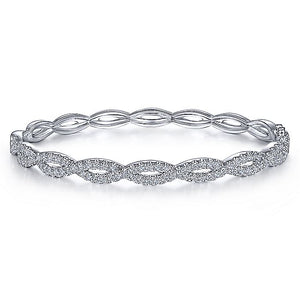 BG4426-65W45JJ  Gabriel & Co. 18K White Gold Multi Row Textured Diamond Bangle