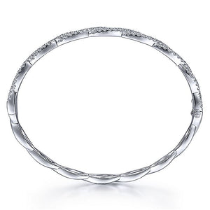 BG4426-65W45JJ  Gabriel & Co. 18K White Gold Multi Row Textured Diamond Bangle