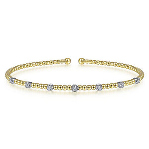 BG4436-65M45JJ  Gabriel & Co. 18K White Gold Multi Row Textured Diamond Bangle