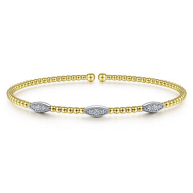 BG4437-65M45JJ  Gabriel & Co. 18K White Gold Multi Row Textured Diamond Bangle