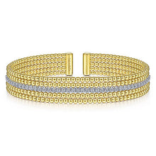 Load image into Gallery viewer, BG4449-65M45JJ  Gabriel &amp; Co. 18K White Gold Multi Row Textured Diamond Bangle