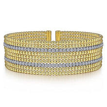 Load image into Gallery viewer, BG4450-65M45JJ  Gabriel &amp; Co. 18K White Gold Multi Row Textured Diamond Bangle