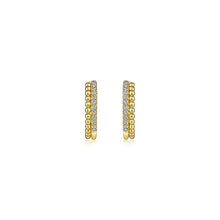 Load image into Gallery viewer, EG13584Y45JJ  Gabriel &amp; Co. 14K Yellow Gold Row Textured Diamond Earrings