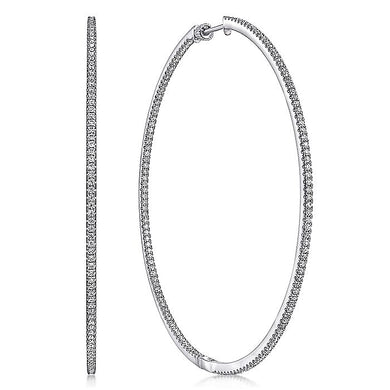 EG14382W45JJ  Gabriel & Co. 18K White Gold Multi Row Textured Diamond Bangle