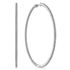 EG14382W45JJ  Gabriel & Co. 18K White Gold Multi Row Textured Diamond Bangle