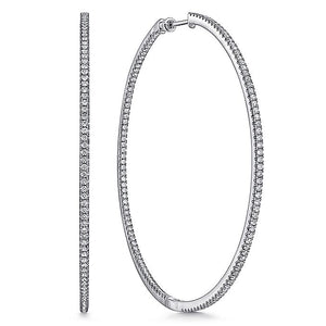 EG14383W45JJ  Gabriel & Co. 18K White Gold Multi Row Textured Diamond Bangle