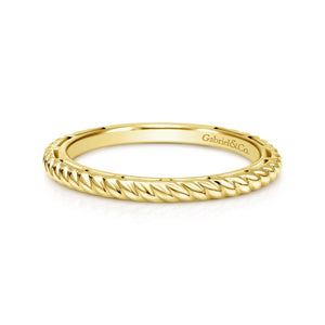 Gabriel & Co 14K Yellow Gold Twisted Rope Stackable Ring