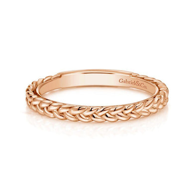 Gabriel & Co 14K Rose Gold Braided Stackable Ring