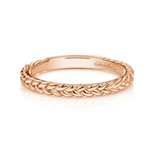 Gabriel & Co 14K Rose Gold Braided Stackable Ring