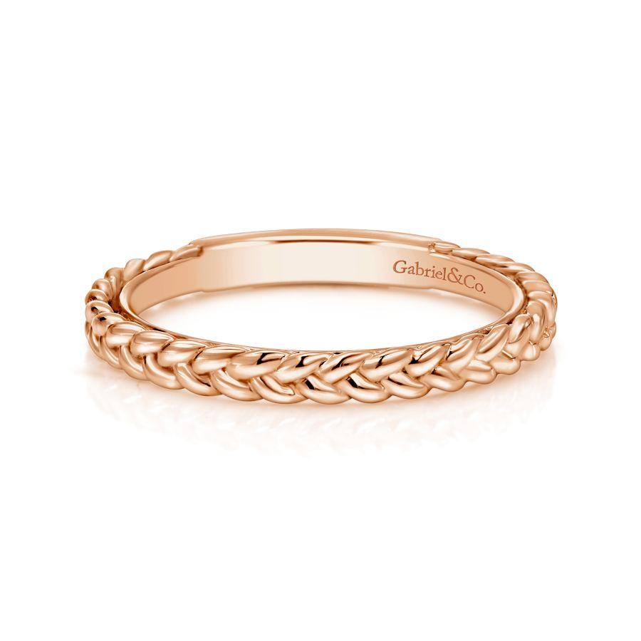 Gabriel & Co 14K Rose Gold Braided Stackable Ring