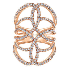 Load image into Gallery viewer, Gabriel &amp; Co 14K Rose Gold Diamond Ladies Ring