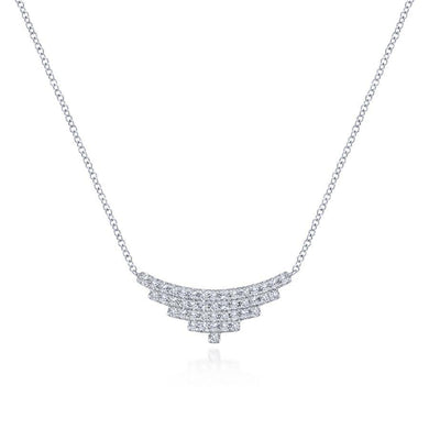 Gabriel & Co 14K White Gold Art Moderne Triangle Necklace