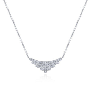 Gabriel & Co 14K White Gold Art Moderne Triangle Necklace