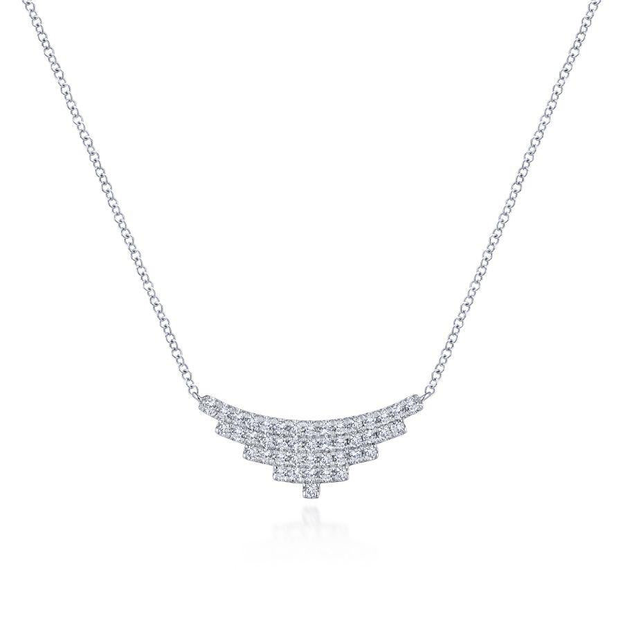 Gabriel & Co 14K White Gold Art Moderne Triangle Necklace