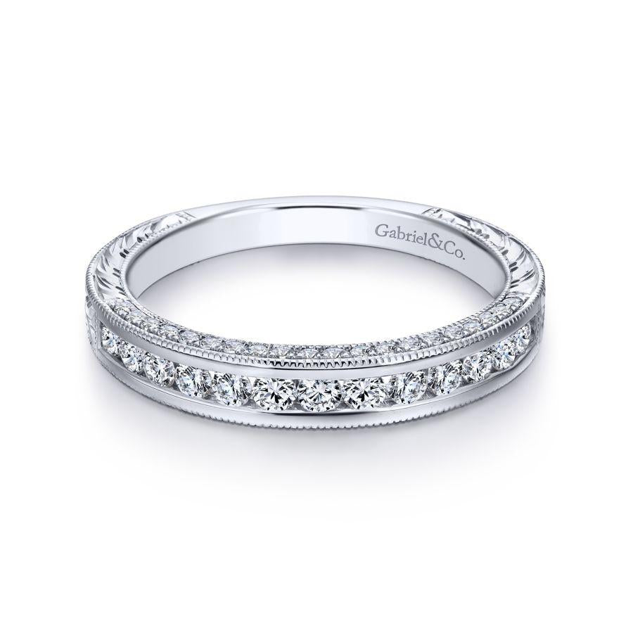 Gabriel & Co 14K White Gold Matching Wedding Band