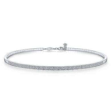 NK5885W45JJ  Gabriel & Co. 18K White Gold Multi Row Textured Diamond Bangle