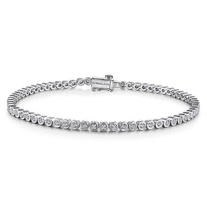 TB4162W45JJ  Gabriel & Co. 18K White Gold Multi Row Textured Diamond Bangle