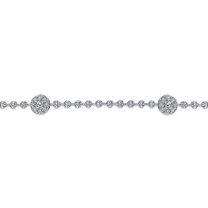 TB4222W45JJ  Gabriel & Co. 18K White Gold Multi Row Textured Diamond Bangle