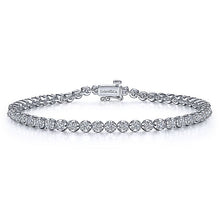 Load image into Gallery viewer, TB4455W45JJ  Gabriel &amp; Co. 18K White Gold Multi Row Textured Diamond Bangle