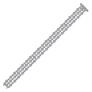 TB4473W84JJ  Gabriel & Co. 18K White Gold Multi Row Textured Diamond Bangle